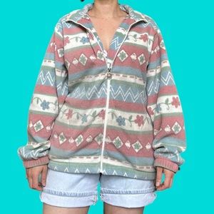 Vintage 90s Pastel Fleece Zipup.